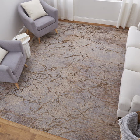 Feizy Pryor Modern Abstract - Brown/Taupe/Tan Area Rug