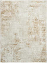Close-up of the Nourison Dekor Ivory Beige rug. High pile, machine-made with a subtle chestnut pattern.
