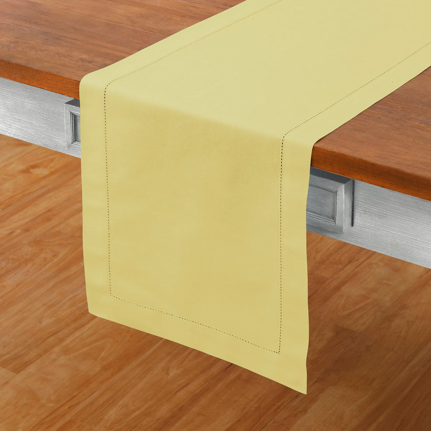 Cotton Linen Hemstitch Table Runner