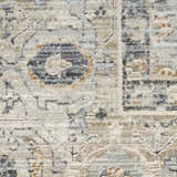 Close up of the Nourison Lynx Light Blue Vintage rug showing texture and pattern.