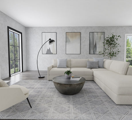 Feizy Corwin Modern Geometric - Gray/Ivory Area Rug