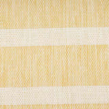 Close-up of the woven texture and striped pattern of the Nourison Positano Yellow Ivory Area Rug.