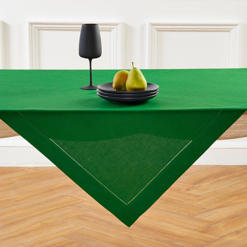 Classic Hemstitch Table Throw