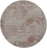 Round Nourison Rustic Textures rug in light grey and rust. Modern abstract design with subtle texture. Clearance item.