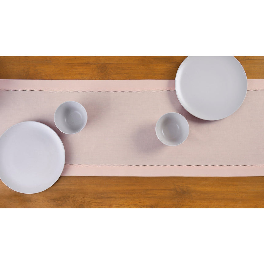 Cotton Linen Hemstitch Table Runner