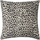 Mina Victory Sofia Jaquard Leopard Velv Black Indoor Throw Pillow