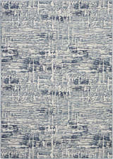 Close-up of the Nourison Urban Chic Ivory rug, showcasing its modern, abstract pattern in chestnut and ivory hues.