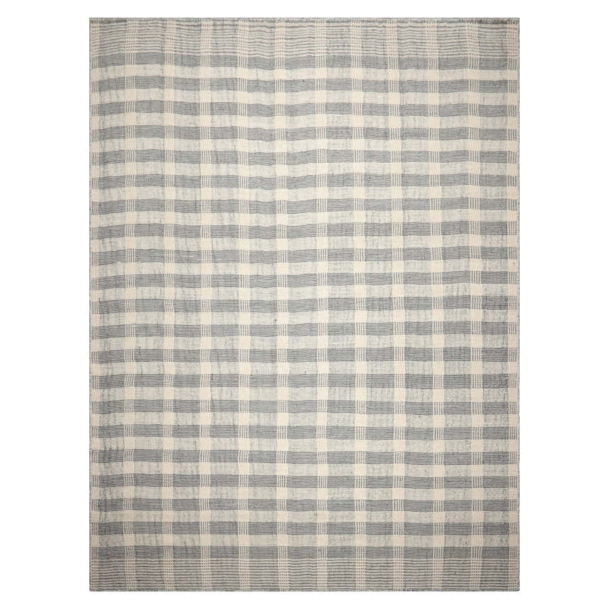 LoomBloom Plaid  Multi Sizes Ivory Hand Woven Flatweave Modern Wool Oriental Area Rug