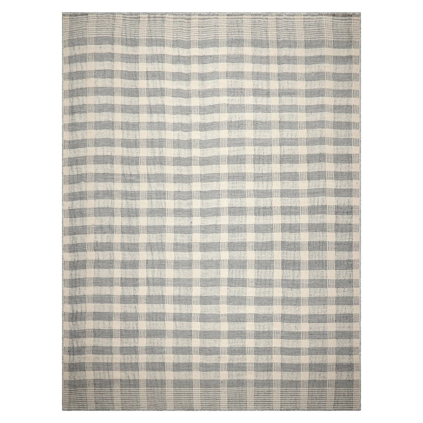 LoomBloom Plaid  Multi Sizes Ivory Hand Woven Flatweave Modern Wool Oriental Area Rug