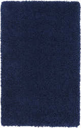 Close-up of the plush texture and rich navy color of the Nourison Malibu Shag Area Rug.