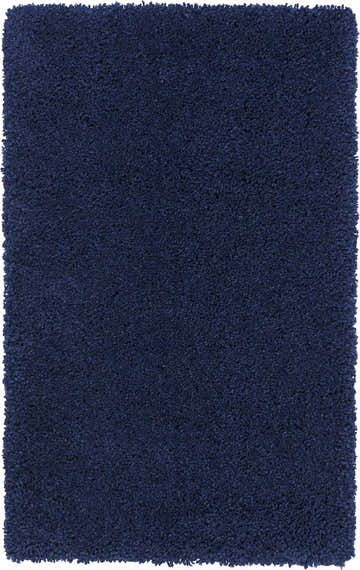 Close-up of the plush texture and rich navy color of the Nourison Malibu Shag Area Rug.