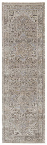 Feizy Celene Traditional Medallion rug in tan, brown, and ivory. Vintage style with detailed medallion pattern. Design-Runner