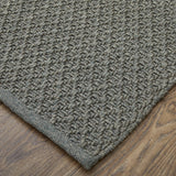 Feizy Tito Modern Solid - Green/Ivory Area Rug