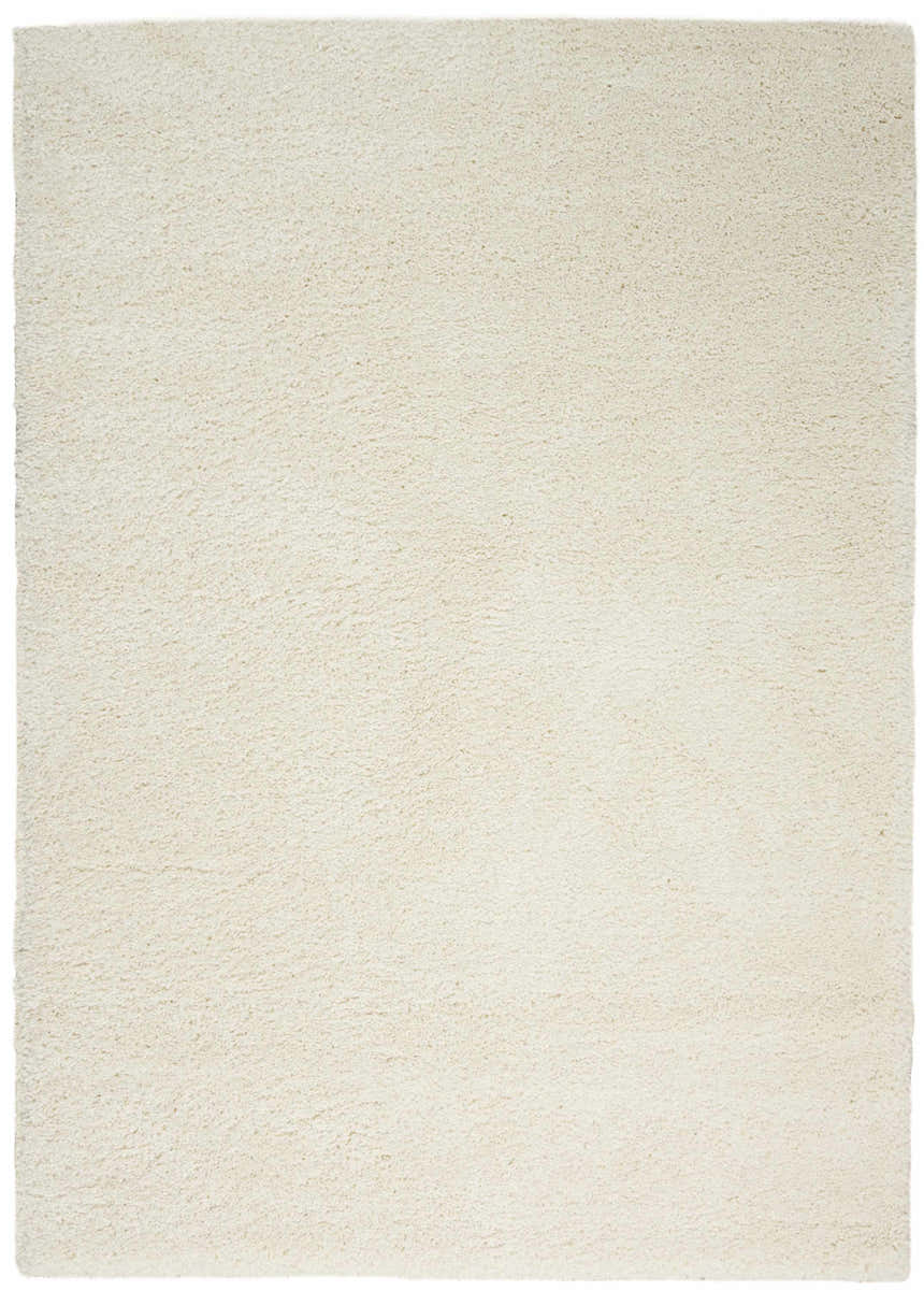 Close-up of the plush texture of the Nourison Malibu Shag Ivory Shag Indoor Area Rug.
