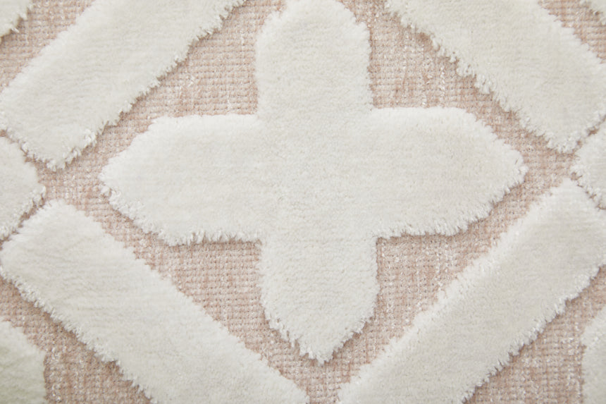 Feizy Saphir Mira Modern Geometric - Pink/White Area Rug - Clearance