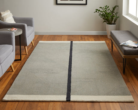 Feizy Maguire Transitional Abstract - Taupe/Black Area Rug