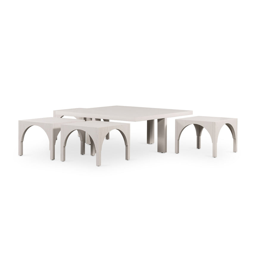 Four Hands Amara Coffee Table - Off White Oak