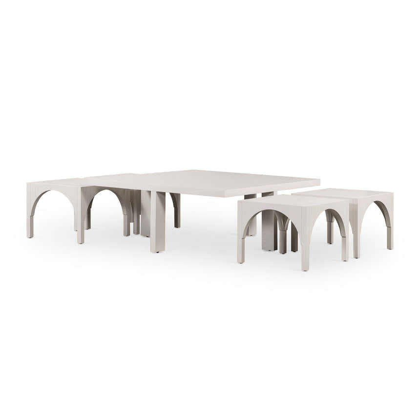 Four Hands Amara Coffee Table - Off White Oak