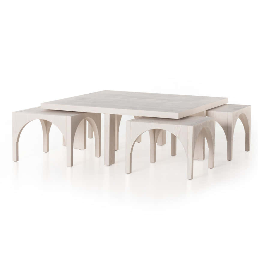 Four Hands Amara Coffee Table - Off White Oak