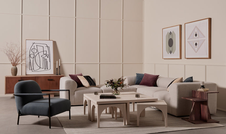 Four Hands Amara Coffee Table - Off White Oak