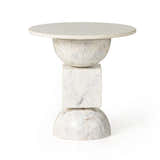 Four Hands Neda End Table - Polished White Marble
