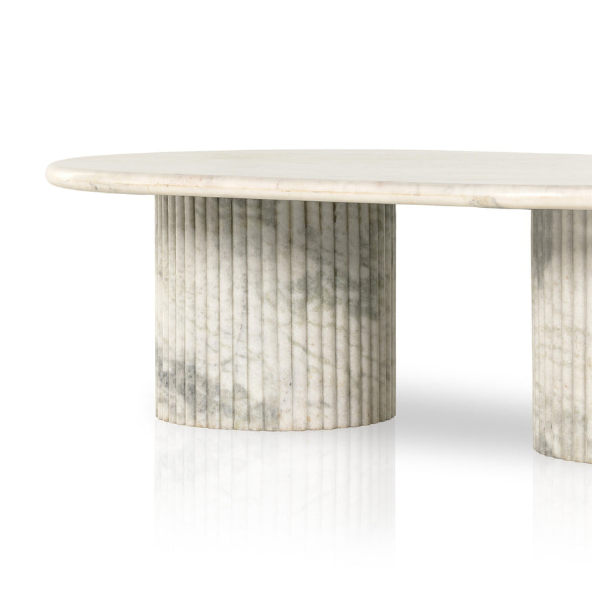 Four Hands Oranda Coffee Table - Polished White Marble w/ Sealant