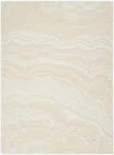 Close-up of the Nourison Graceful Ivory rug, showcasing its chestnut color, wool texture, and mid-century modern design.