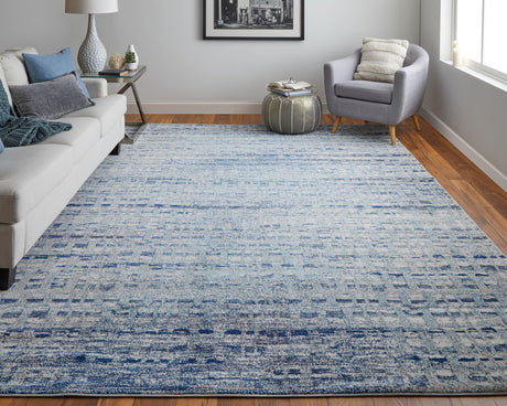 Feizy Edgemont Modern Abstract - Blue/Ivory Area Rug - Clearance