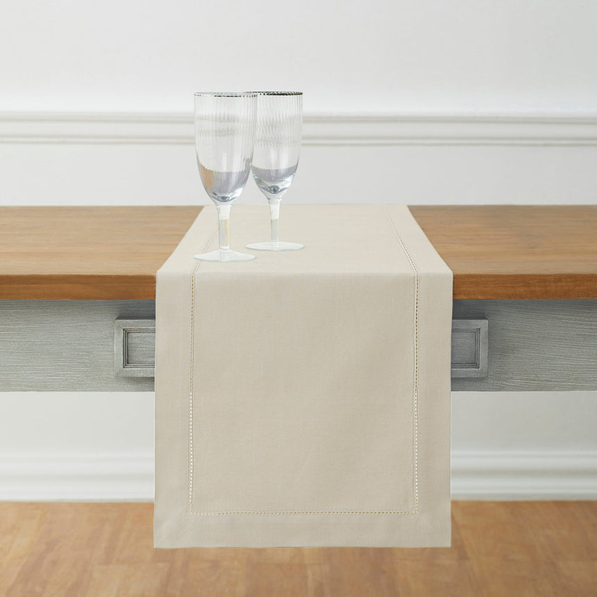 Cotton Linen Hemstitch Table Runner