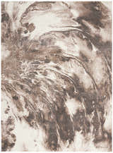 Close-up of Nourison American Manor Ivory Mocha rug featuring a marbled chestnut and ivory pattern.