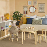 Mina Victory Plush Lines Plush Bear Brown Indoor
