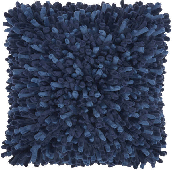 Mina Victory Sofia Velvet Sponge Finger Navy Indoor Throw Pillow