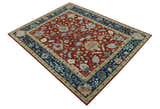Floral Brown, Blue and Beige Hand Knotted Oriental Oushak Multi Size wool Area Rug