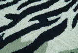 Hand Tufted Black And White Animal Tiger 2x6  Wool Area Rug