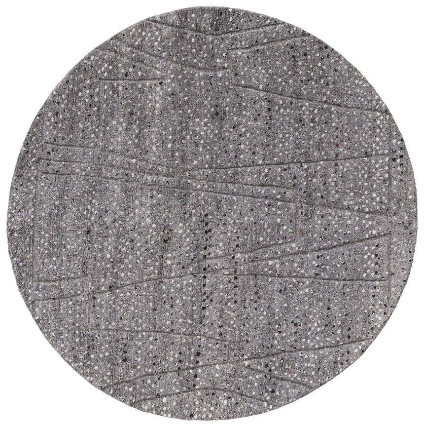 Feizy Dering Modern Polka Dots - Gray/Tan/Taupe Area Rug