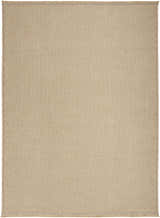 Close-up of the Nourison Jute Natural rug. The brick red jute rug features a subtle, modern woven texture.