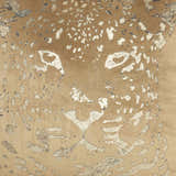 Mina Victory Sofia Gold Foil Print Beige/Gold Indoor Throw Pillow