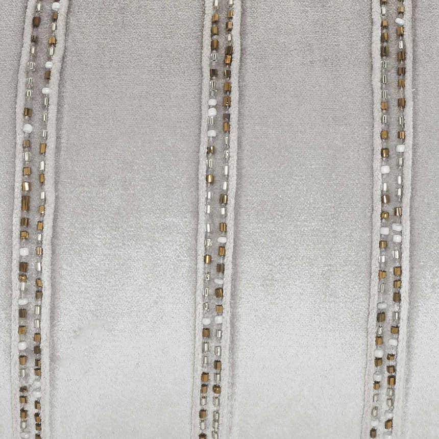 Mina Victory Sofia Beaded Stripes Lt Grey Indoor Throw Pillow - Clearance