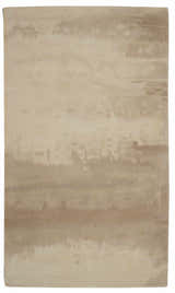 Close-up of the Calvin Klein Home Luster Wash Ivory Area Rug, featuring a subtle chestnut abstract design.