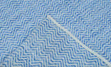 Blue Chevron Pattern Dhurrie Wool Area Rug