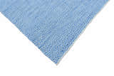Blue Chevron Pattern Dhurrie Wool Area Rug