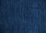 Modern Solid Plane Blue Hand Loomed Southwestern Custom Made wool Area Rug