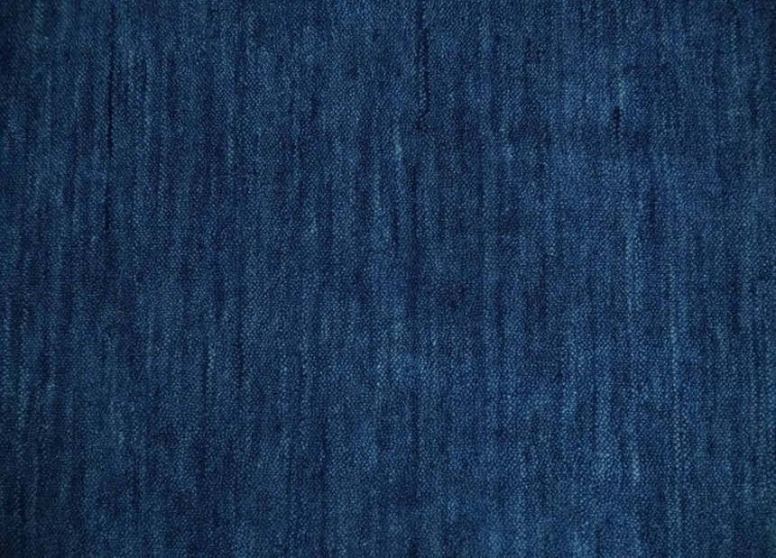 Modern Solid Plane Blue Hand Loomed Southwestern Custom Made wool Area Rug