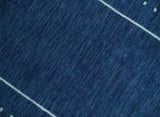 Modern Solid Plane Blue Hand Loomed Southwestern Custom Made wool Area Rug