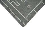 2x4 Gray and White Tribal Hand Hooked Textured Loop Area Rug | TRIB2