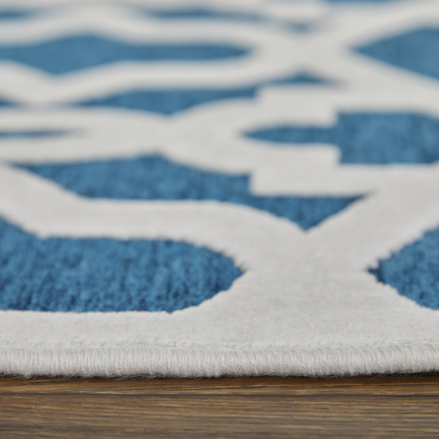 Feizy Saphir Mira Modern Geometric - Blue/Green/White Area Rug - Clearance