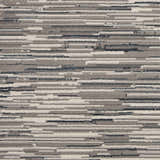 Close-up of the Michael Amini MA90 Uptown Grey Ivory rug. Modern design with horizontal stripes in shades of grey, ivory, and charcoal.
