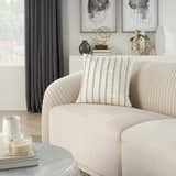 Mina Victory Sofia Beaded Stripes Ivory Indoor Throw Pillow