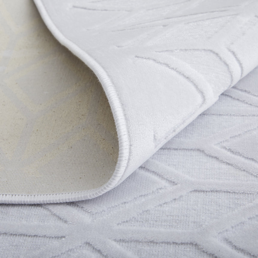 Feizy Saphir Mira Modern Geometric - White Area Rug - Clearance