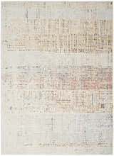 Close-up of the Nourison Motion Multicolor rug featuring a low pile, abstract pattern, and mid-century modern style.